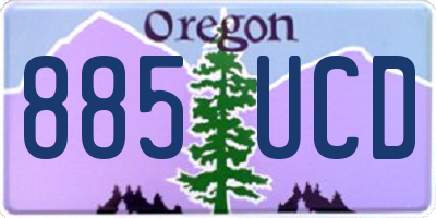 OR license plate 885UCD