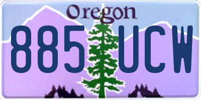 OR license plate 885UCW