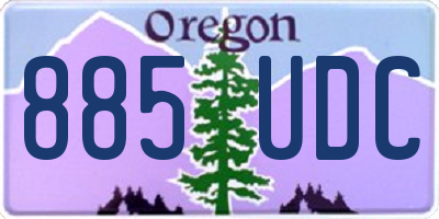 OR license plate 885UDC