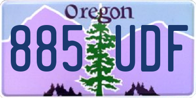 OR license plate 885UDF