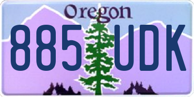 OR license plate 885UDK