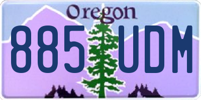OR license plate 885UDM