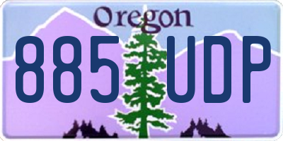 OR license plate 885UDP