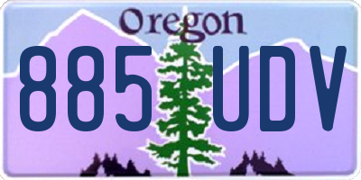 OR license plate 885UDV