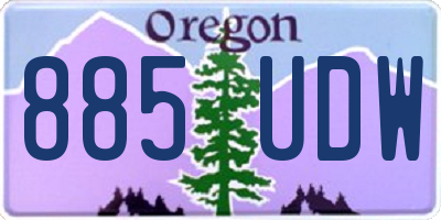 OR license plate 885UDW