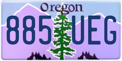 OR license plate 885UEG