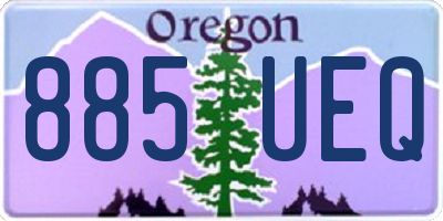 OR license plate 885UEQ