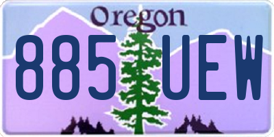 OR license plate 885UEW