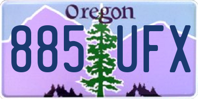 OR license plate 885UFX