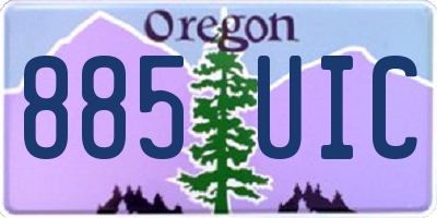 OR license plate 885UIC