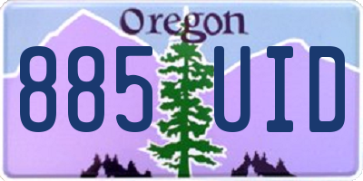 OR license plate 885UID