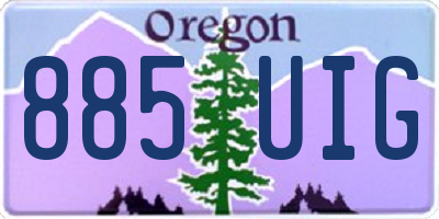 OR license plate 885UIG