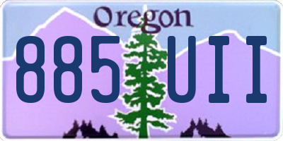 OR license plate 885UII