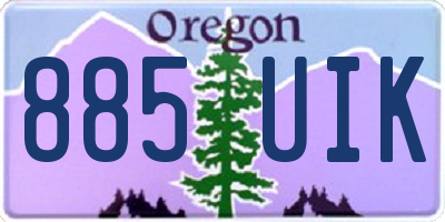 OR license plate 885UIK