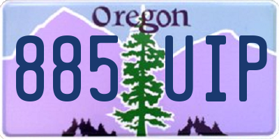 OR license plate 885UIP