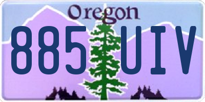 OR license plate 885UIV