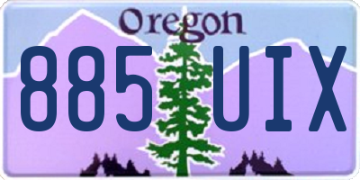 OR license plate 885UIX