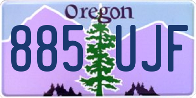 OR license plate 885UJF