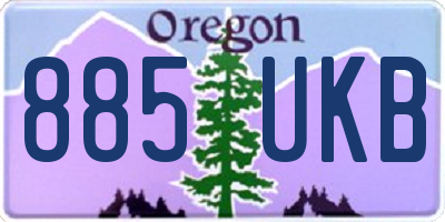 OR license plate 885UKB