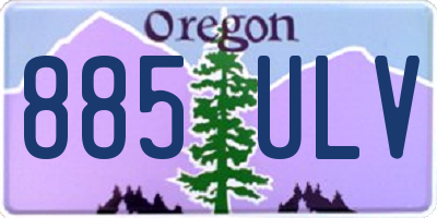OR license plate 885ULV