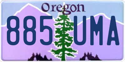 OR license plate 885UMA