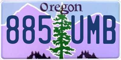 OR license plate 885UMB