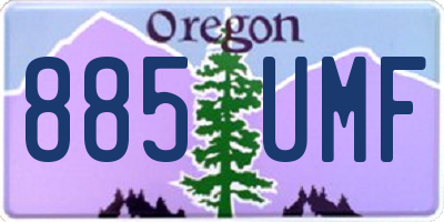 OR license plate 885UMF