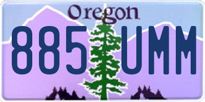 OR license plate 885UMM