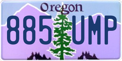 OR license plate 885UMP