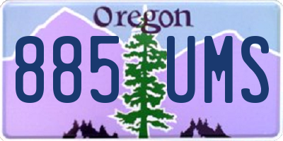 OR license plate 885UMS