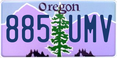 OR license plate 885UMV