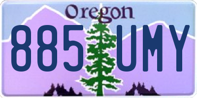 OR license plate 885UMY