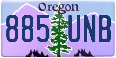 OR license plate 885UNB