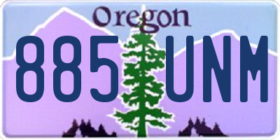 OR license plate 885UNM