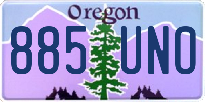 OR license plate 885UNO