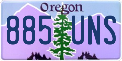 OR license plate 885UNS