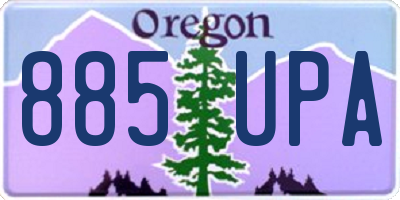 OR license plate 885UPA