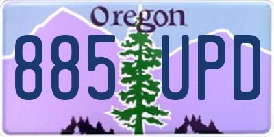 OR license plate 885UPD