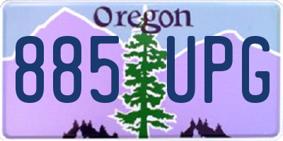 OR license plate 885UPG