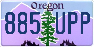 OR license plate 885UPP