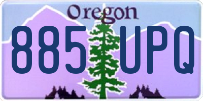 OR license plate 885UPQ