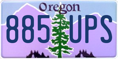 OR license plate 885UPS
