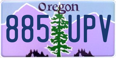 OR license plate 885UPV