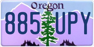 OR license plate 885UPY
