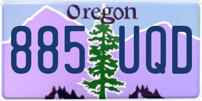 OR license plate 885UQD