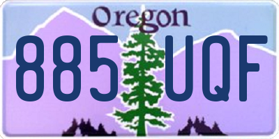 OR license plate 885UQF