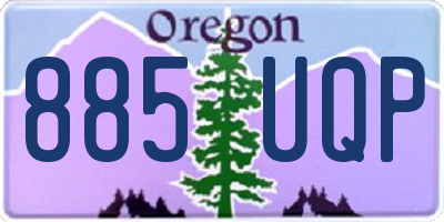OR license plate 885UQP