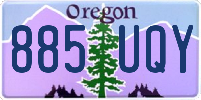 OR license plate 885UQY