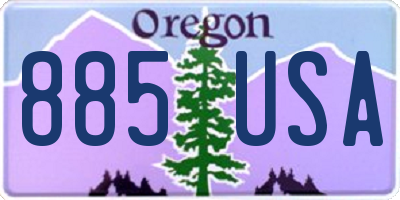 OR license plate 885USA