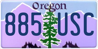 OR license plate 885USC